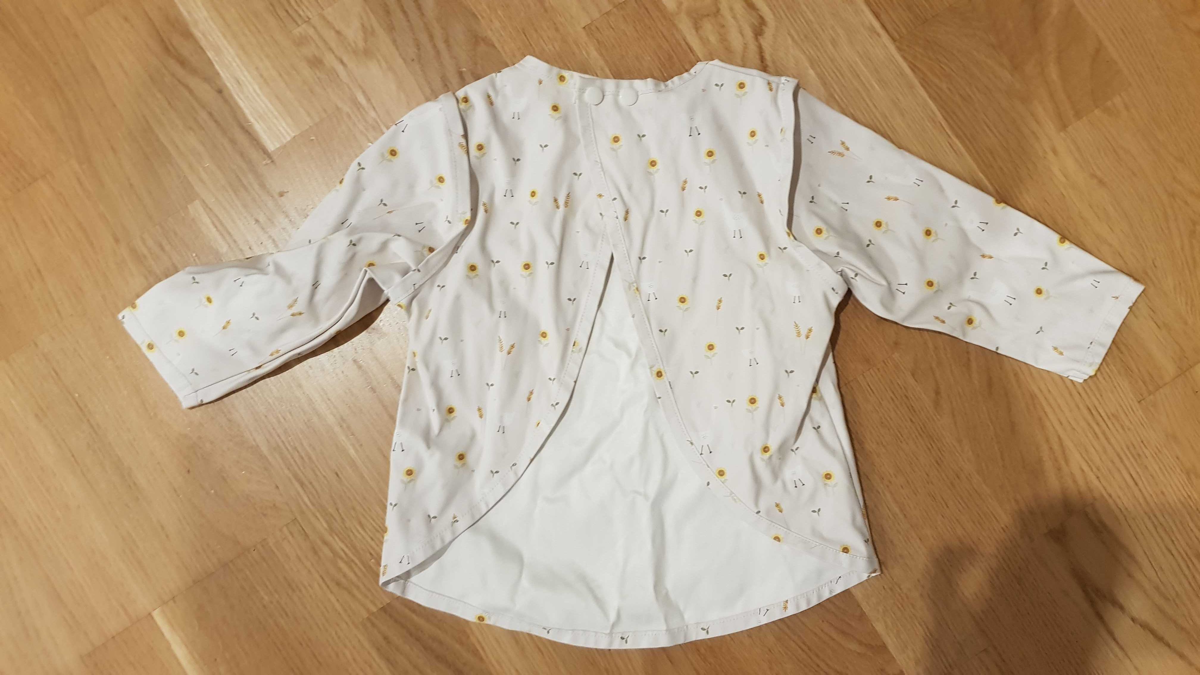Śliniak zara home kwiatuszki gąski z rękawami do malowania jedzenia