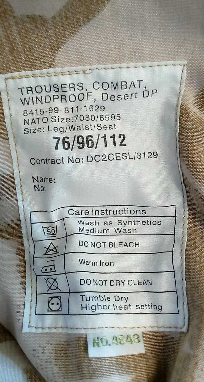Spodnie Brytyjskie Wojskowe Windproof DPM Desert  76/96/112 pas102