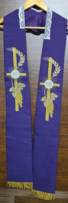 Stuła kapłańska fioletowa