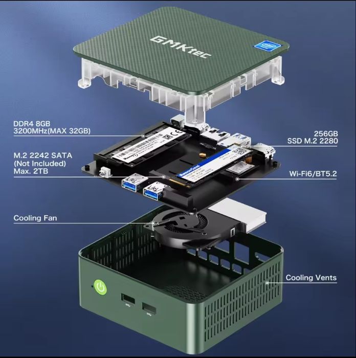 Мини компьютер GMKtec G3 Intel N100 Win 11 Pro 16/512Gb WiFi 6