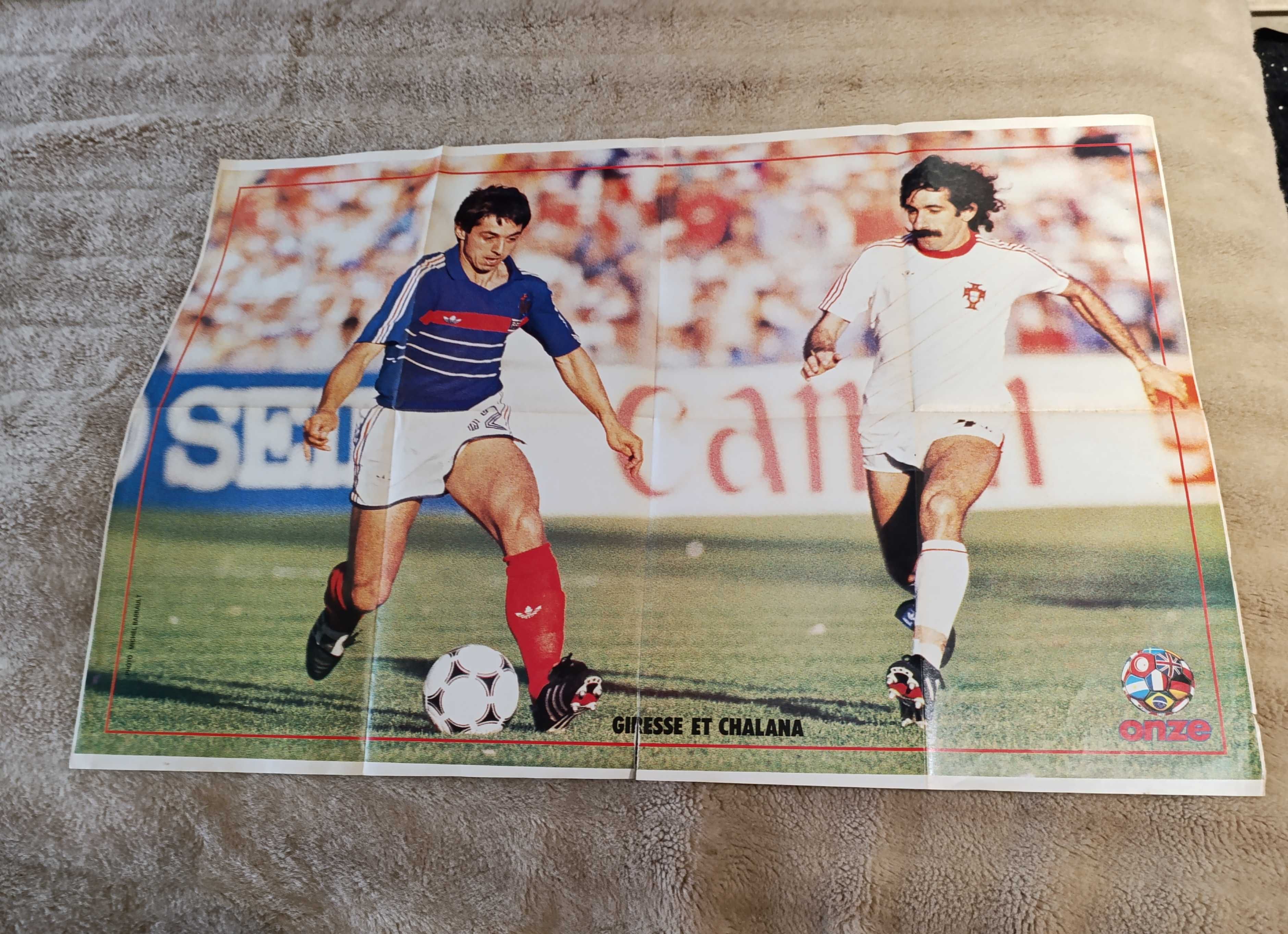 Poster Duplo Gigante de Chalana, Giresse e Platini - Medida: 82x56 cm