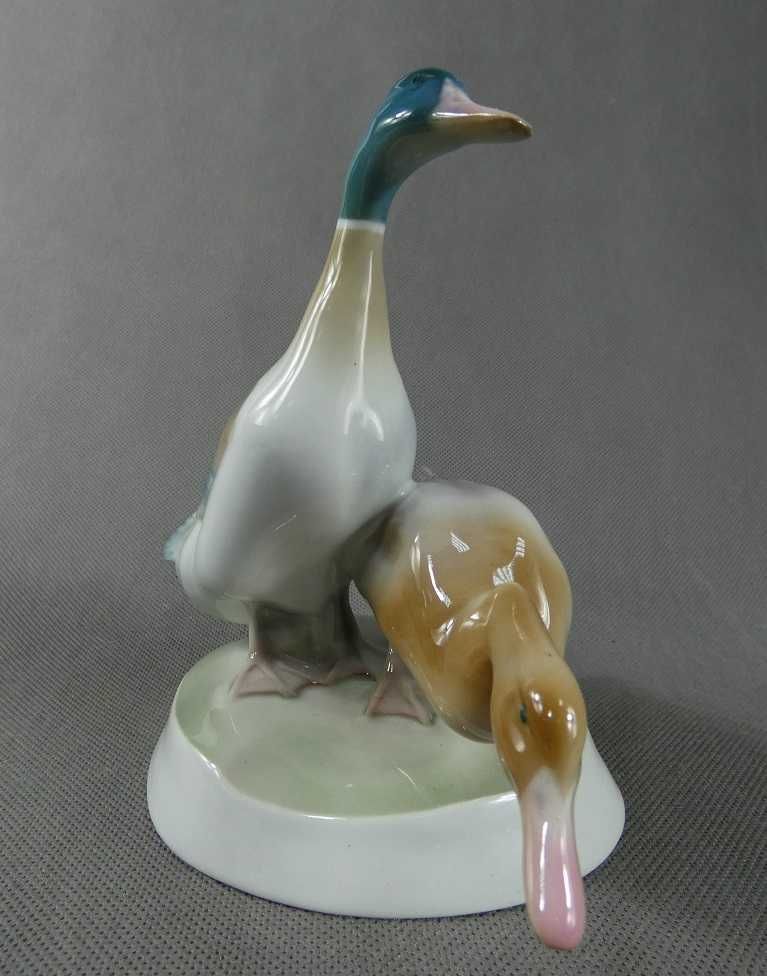 Figura porcelana para kaczek ZSOLNAY Węgry KACZKA