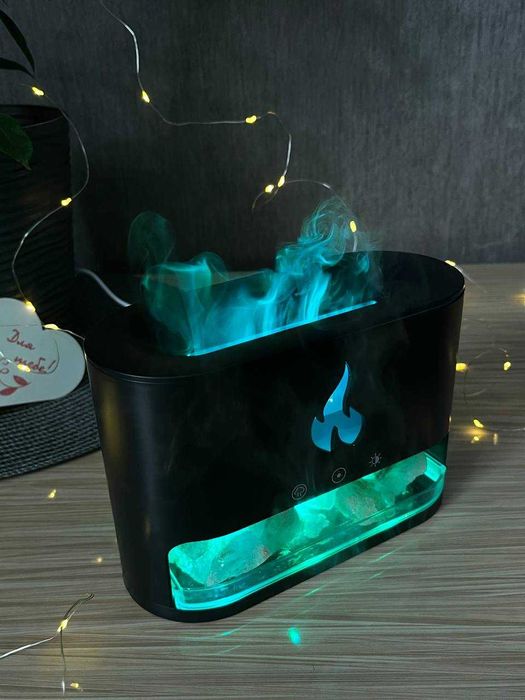 Увлажнитель воздуха с эффектом пламени и с гималайской солью 3в1 RGB