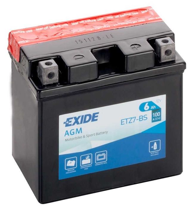 Akumulator motocyklowy EXIDE 12V/6Ah YTZ7-BS