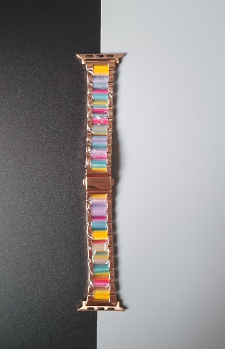 Stylowy pasek metalowo-żywiczny Fizdvsts do Apple Watch 42/44/45/49 mm