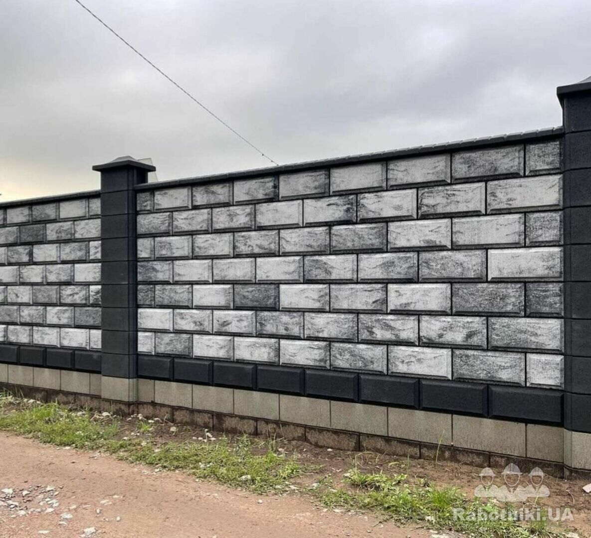 Блок, Мікс, Mix, ДВОСТОРОННІЙ, гладкий з ФАСКОЮ, Рваний, Цегла, Достав