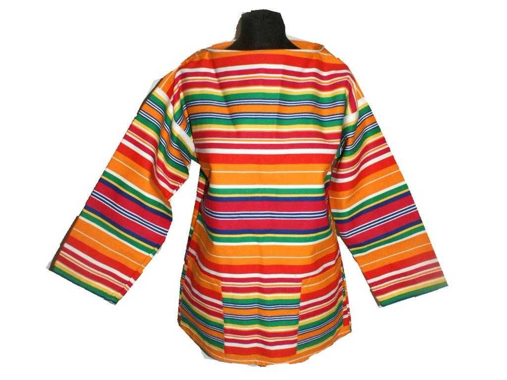 Newlyn Smocks przebranie Mexico tęcza hippie tunika etno folk paski 42