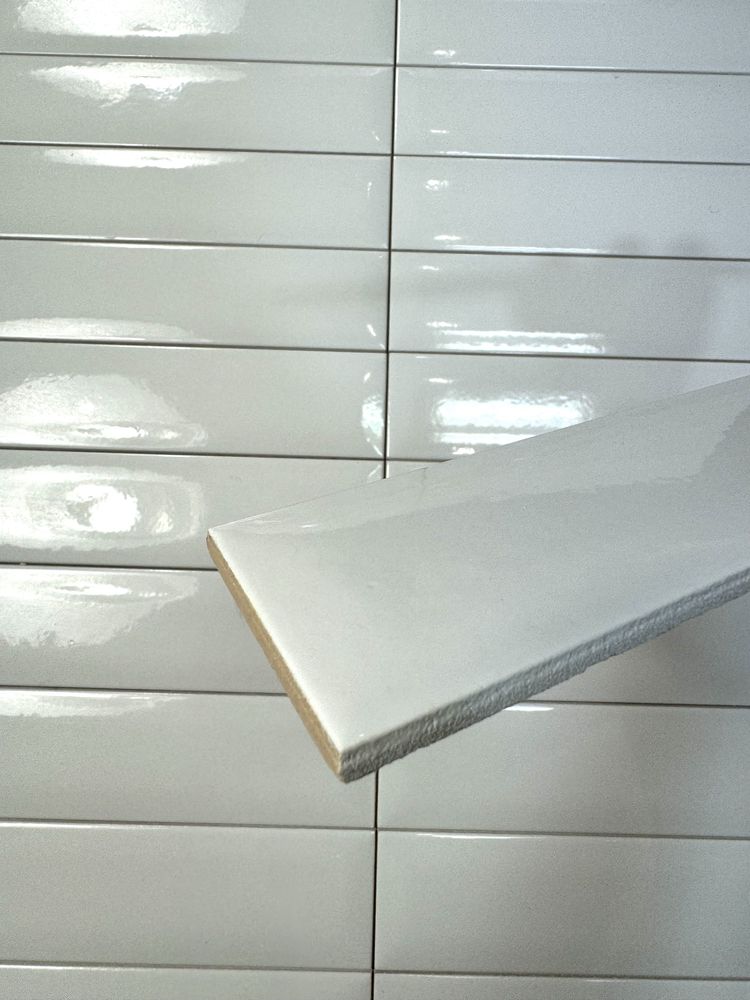 Płytki Monpelli White 29,8 x 6,5 cegiełka strukt połysk płytka ścienna