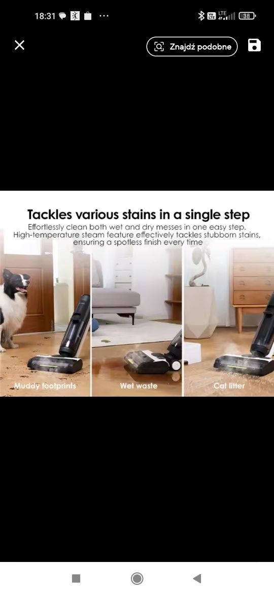Okazja Tineco ifloor5 steam odkurzacz myjący parowy nowy