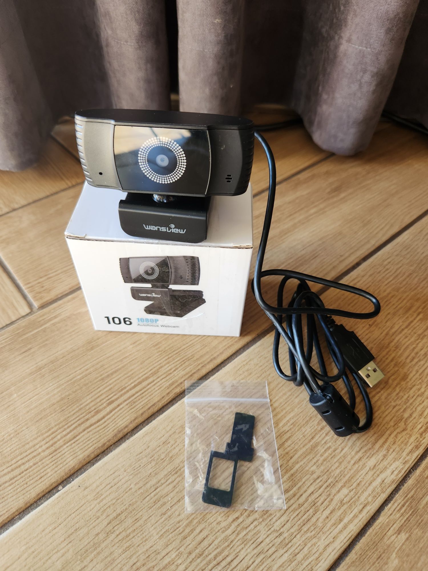 wansview Kamera internetowa, autofokus 1080P z mikrofonem i osłoną