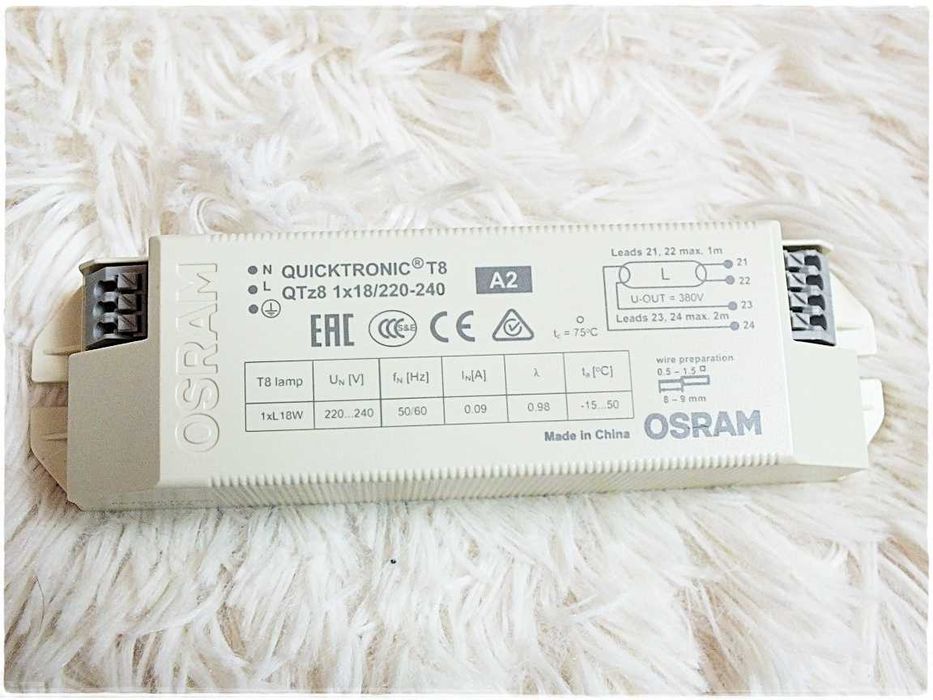 Statecznik elektroniczny OSRAM T8 1x18W do świetlówek w terrarium UVB