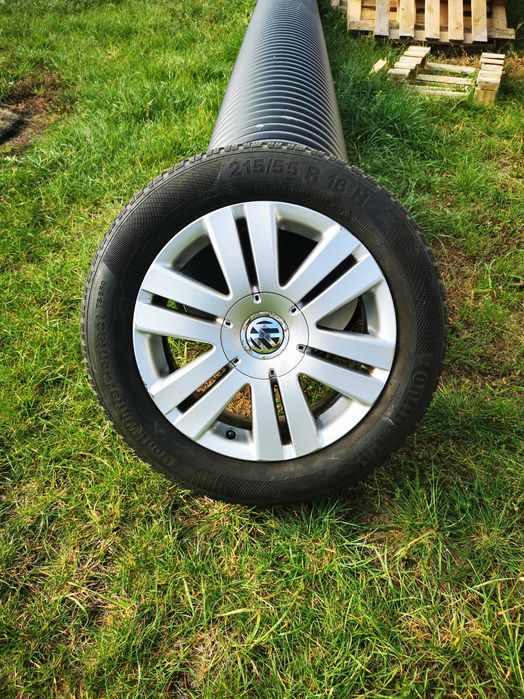 Felgi z oponami zimowymi VW  5x112  R16 , opony Continental 215/55/R16