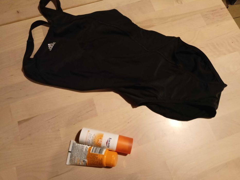 czarny kostium strój kąpielowy sportowy 36 S