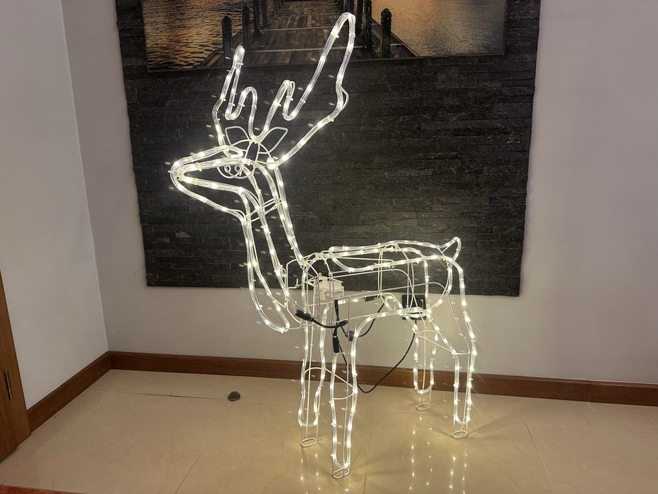 Duży renifer led xxl rusza głową śliczny świąteczny 230V biały ciepły