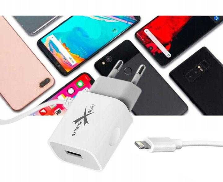 Ładowarka sieciowa do telefonu iPhone Lightning + USB - 2.4 A