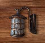 Kinkiet zewnętrzny, latarnia wodoodporna aluminiowa i szklana lampa Vi