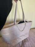 Biała beżowa torba pikowana shopper stradivarius
