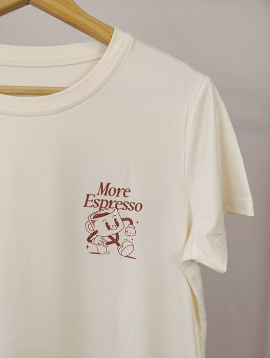 More espresso less depresso damska, męska koszulka sportowa r.S lekka