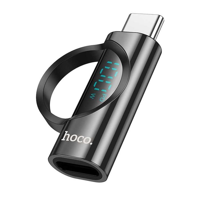 HOCO Adapter Typ C z wyświetlaczem 5A 100W Miernik Ładowania