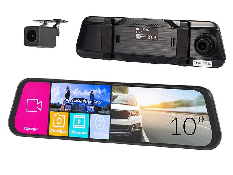 Rejestrator video  DVR F610 BLOW Lusterko ekran 10"  Kamera cofania