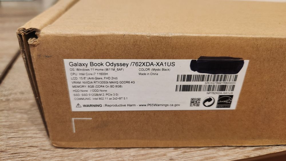 Ноутбук Samsung Galaxy Book Odyssey i7-11600H/RTX 3050 Ti/512 ssd