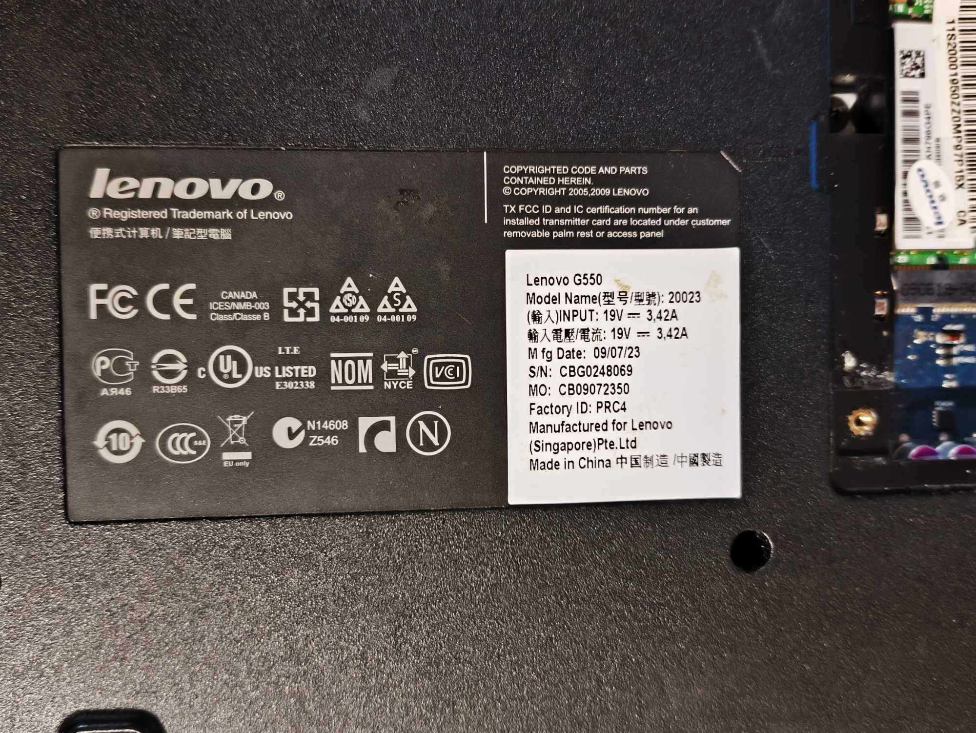 Разбор lenovo g550 20023