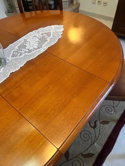 Mesa sala redonda madeira cerejeira