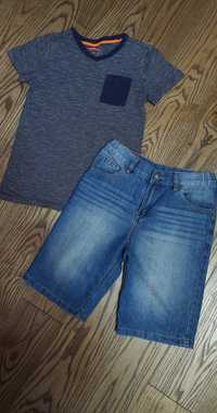 Літній фірмовий комплект шорти джинсові футболка для хлопчика 9-10 рок