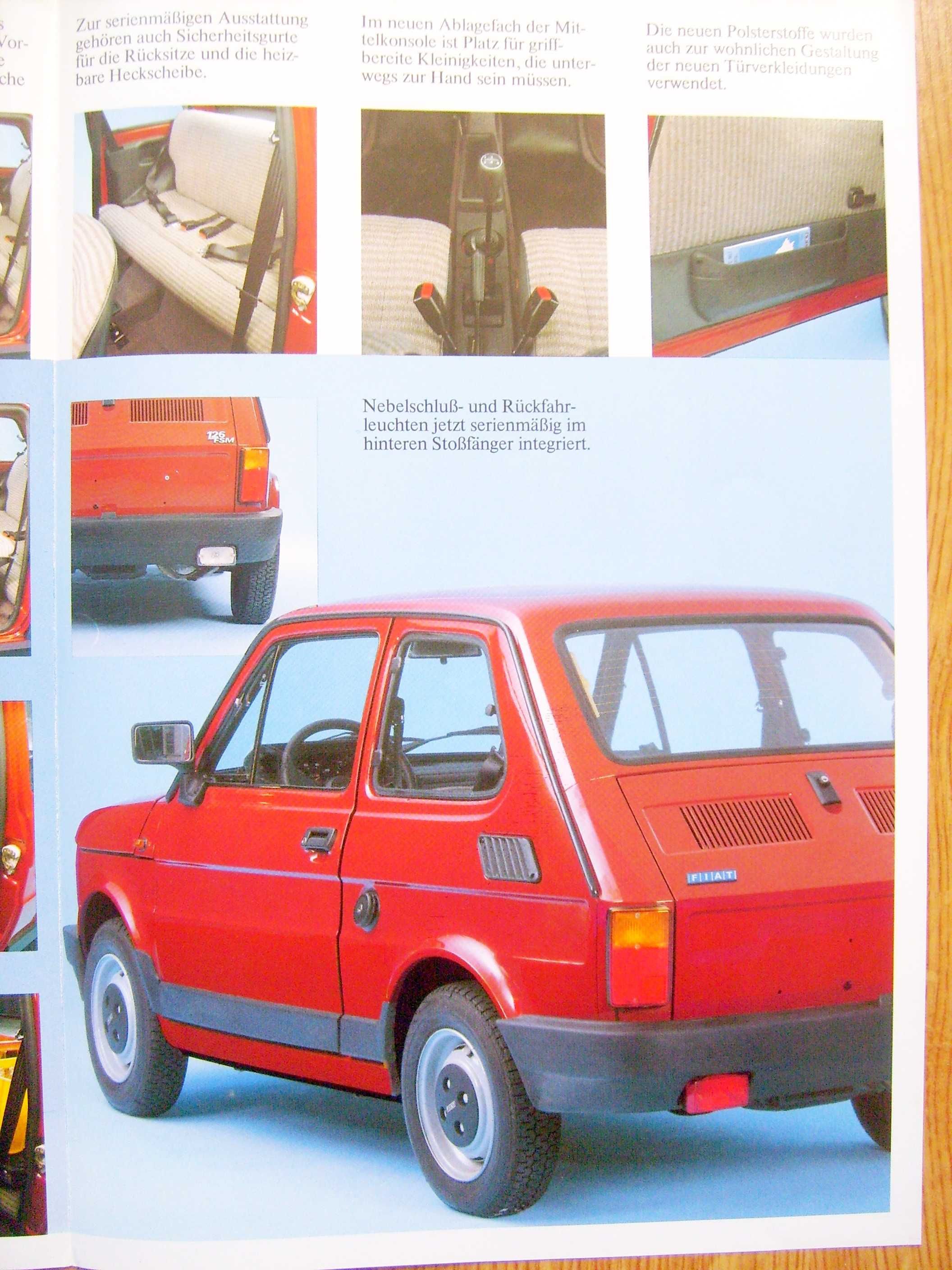 FIAT 126 "Made by FSM" ( FSM 126p ) 1985 prospekt rynek niemiecki BDB+