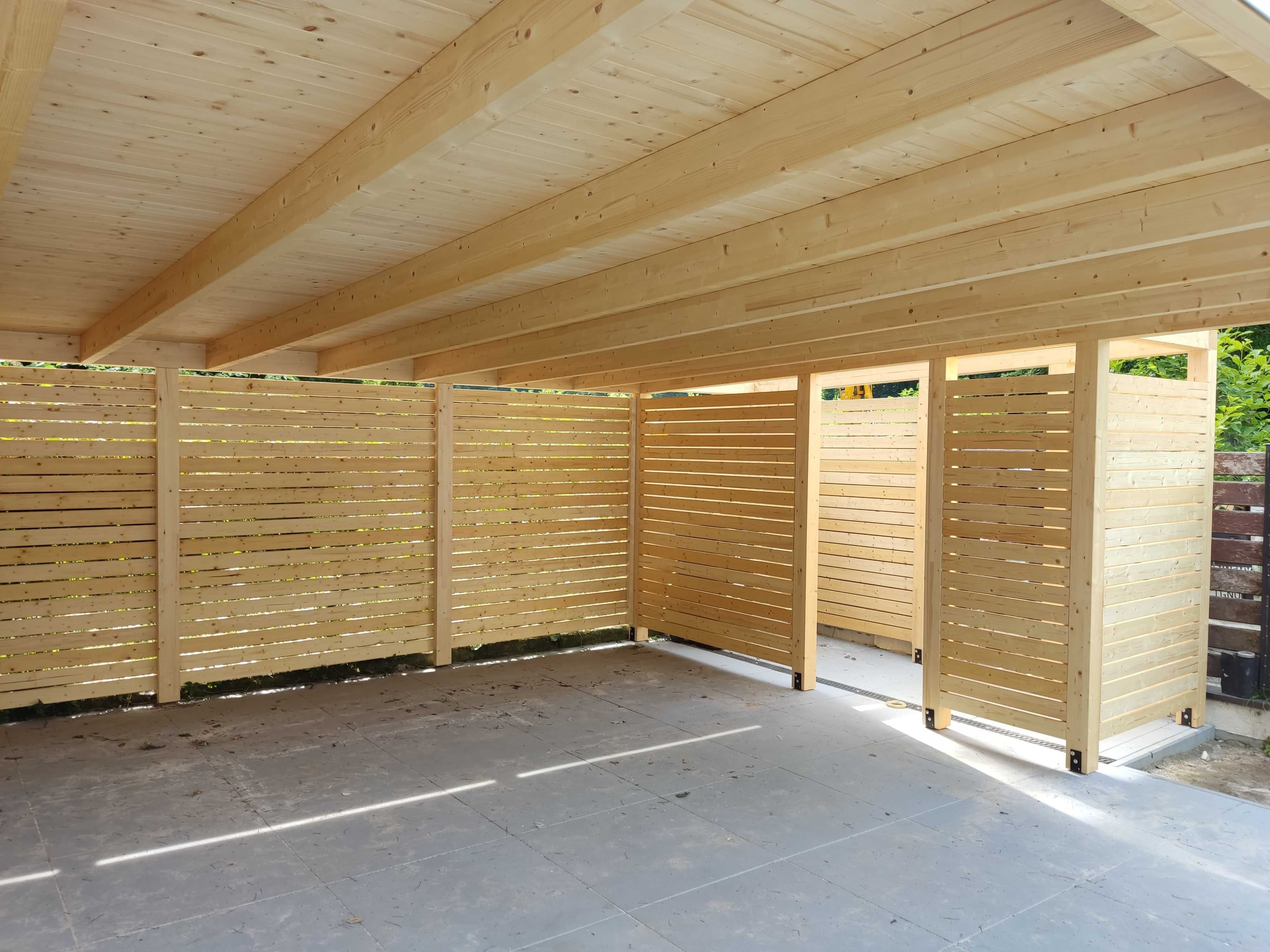drewniana pergola na wymiar, poliwęglan lity komorowy, taras, wiata