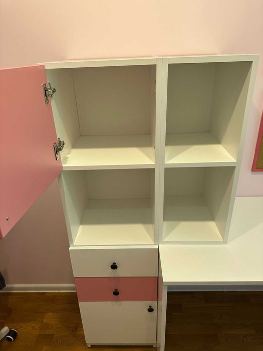 Super biurko robione przez stolarzai 120x60cm wraz z szafkami i półką