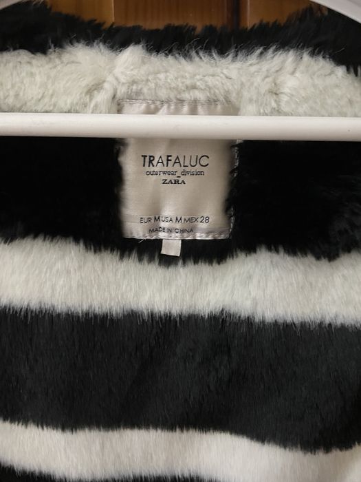 Casaco Sobretudo Zara Preto Zebra senhora M