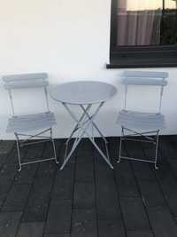 Zestaw taras ogród stolik + 2 krzesła, poduszki