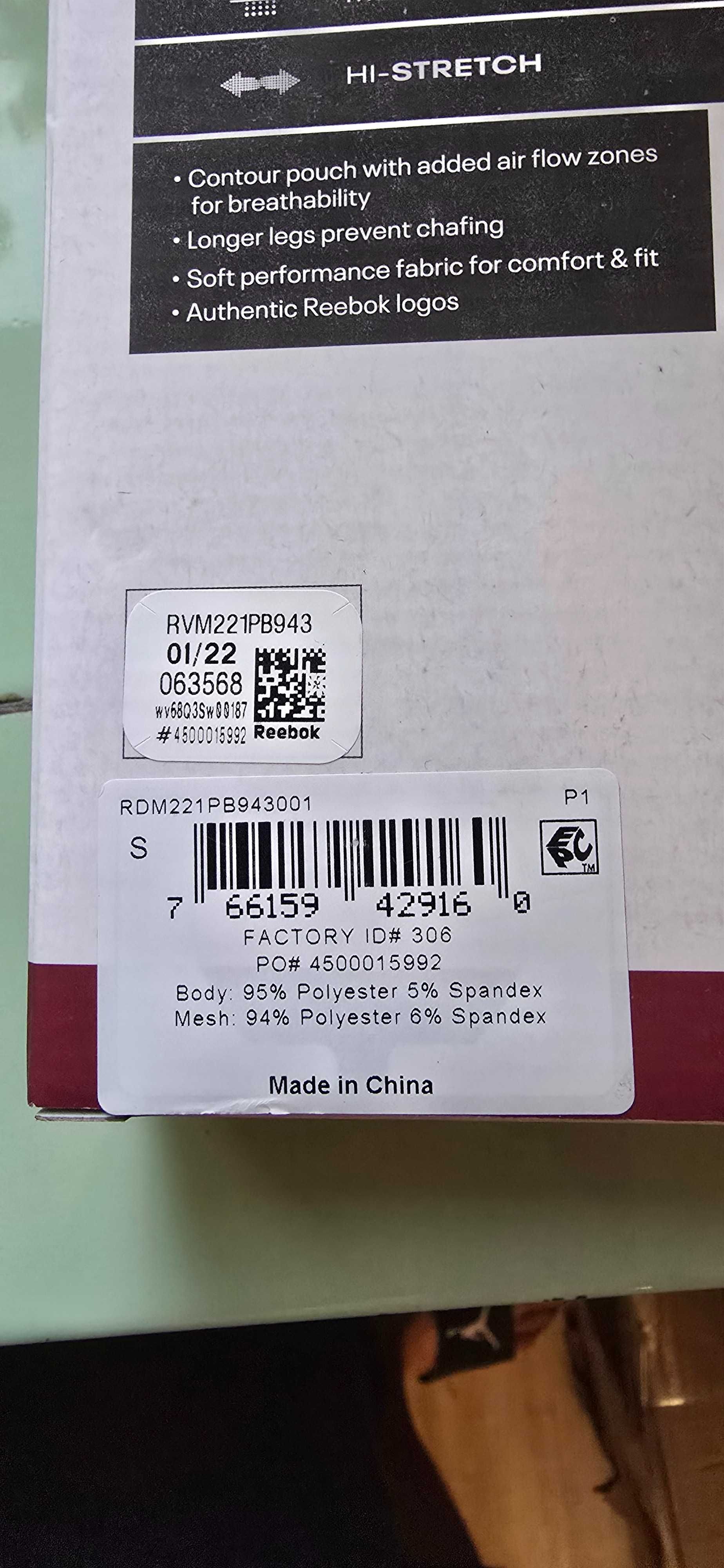 Długie bokserki Reebok, 3 sztuki, S.
