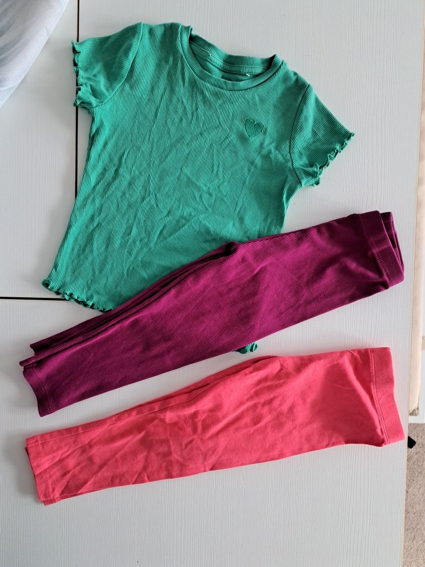 92 98 zestaw ubranek tu George  t-shirt prążek legginsy