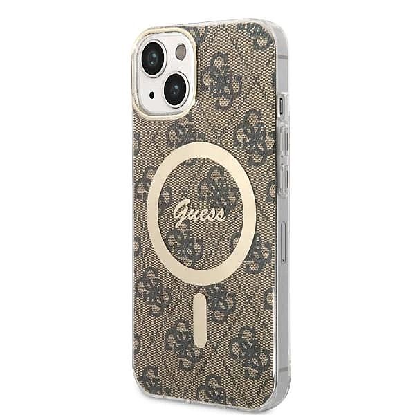 Etui Guess 4G Print MagSafe na iPhone 14 Plus + ładowarka indukcyjna -