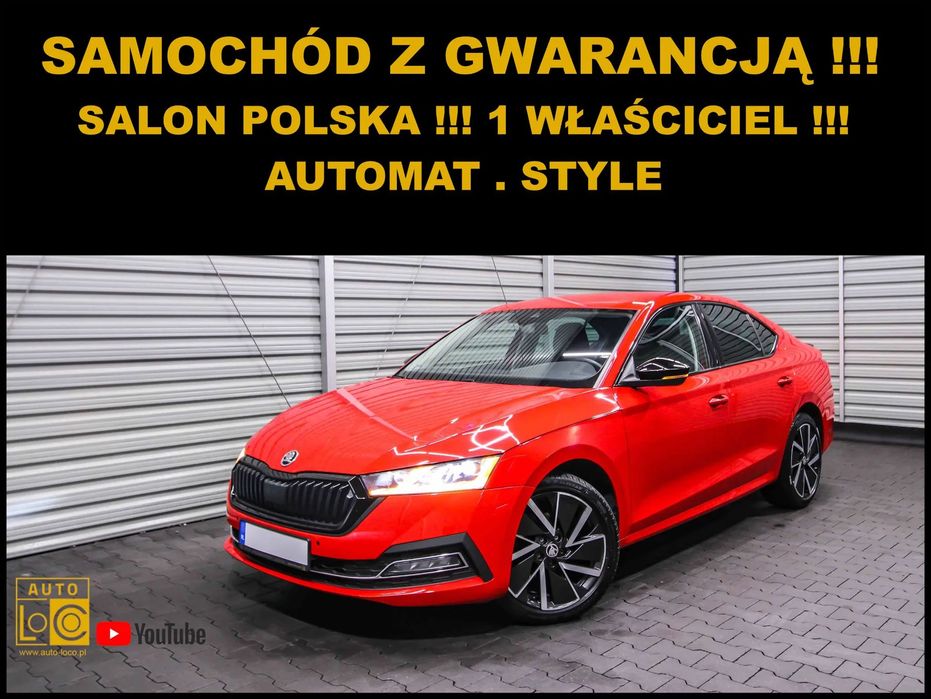 Skoda Octavia STYLE + AUTOMAT + Salon POLSKA + 1 Właściciel + Navigacja !!!