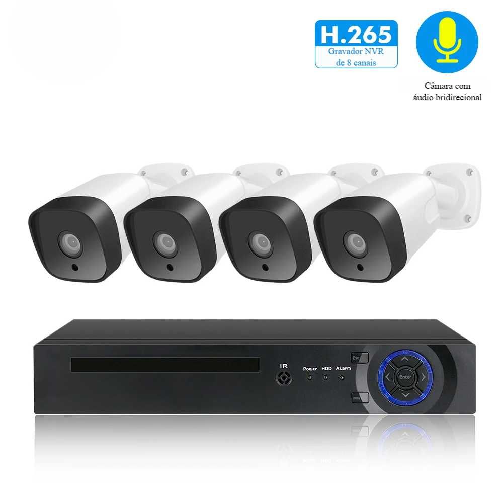 NVR 8CH ∎ Câmaras 5MP ∎ PoE ∎ Áudio ∎ Visão Noturna
