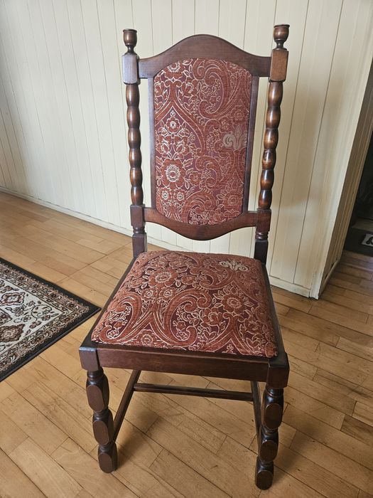 Stół z 6 krzesłami – styl retro, lata 70/80, solidny komplet