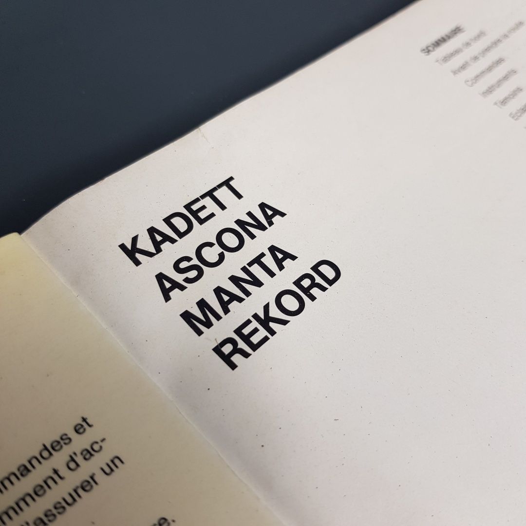 Manual de instruções e de manutenção Opel Ascona/Kaddet/Manta/Record a