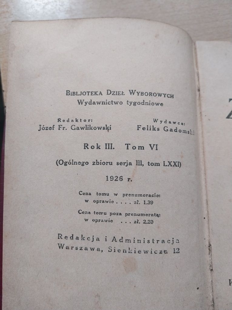 Przedwojenna książka załoga 1926 rok