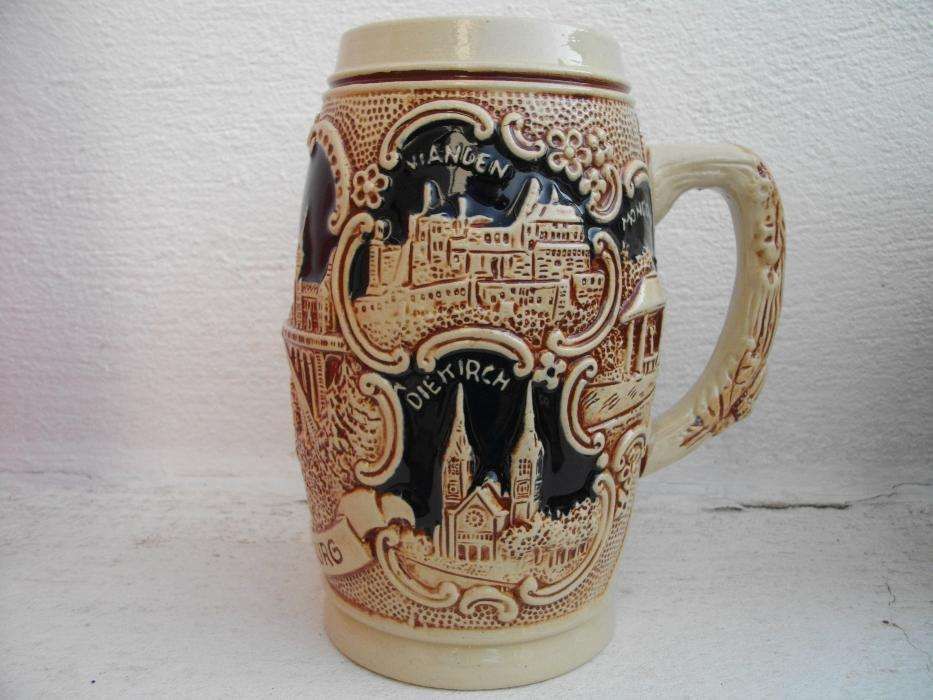 3 canecas de cerveja vintage do Luxemburgo