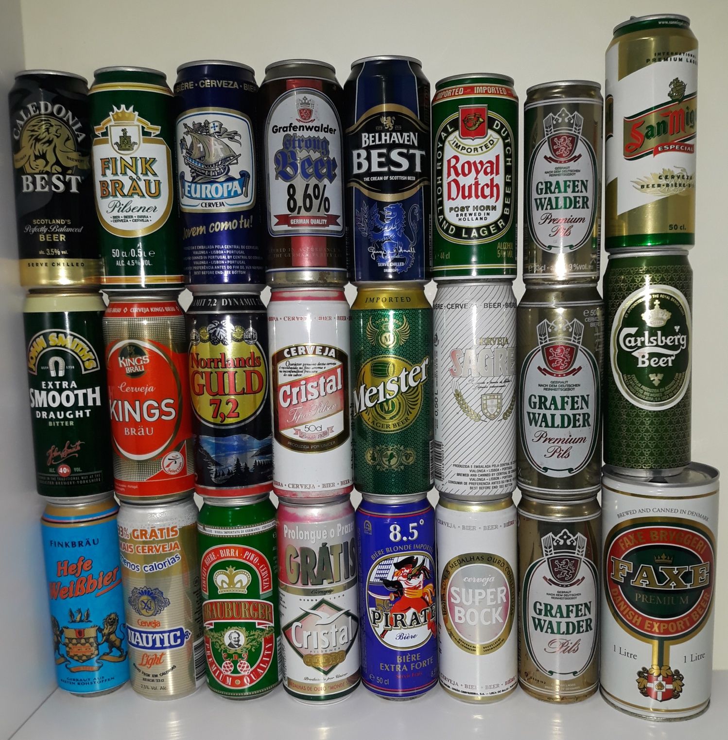 Lotes de colecção de latas de cerveja e "soft drinks" pós anos 80/90