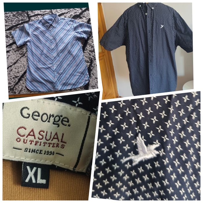 Męskie bawełniane koszule XL ,krótki rękaw Tommy Hilfiger, George