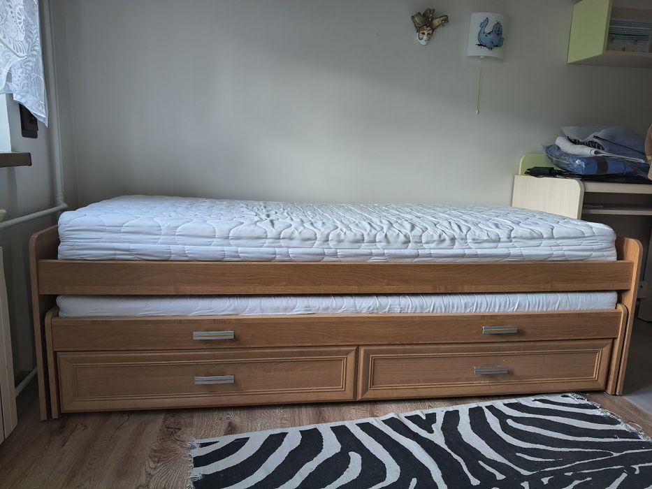Łóżko podwójne dla dzieci z szufladą