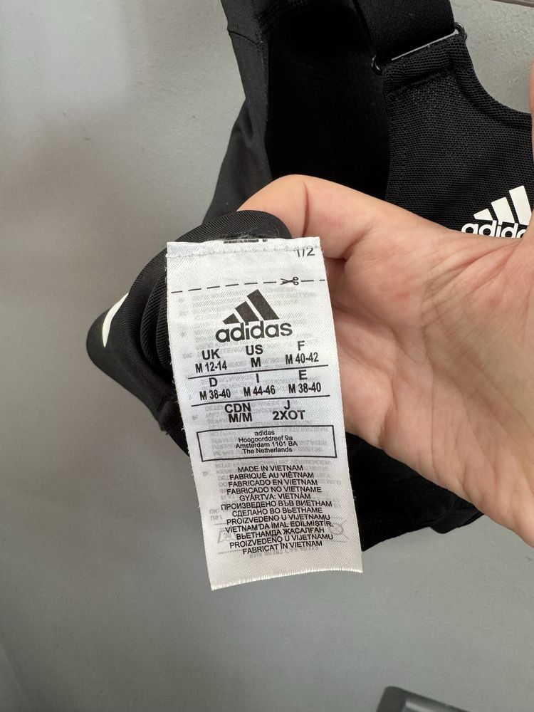 Stanik biustonosz czarny sportowy adidas 3 paski M 38