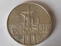 Moneta srebrna Solidarność 100000 zł. 1990r typ A.