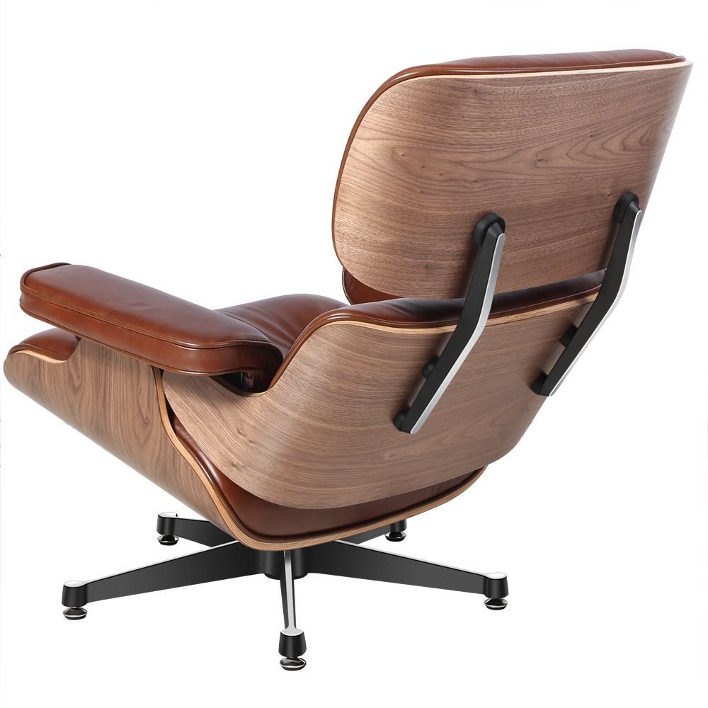 Cadeirão "Eames Lounge" - Pele genuína, Novo - Cadeira Poltrona Chaise