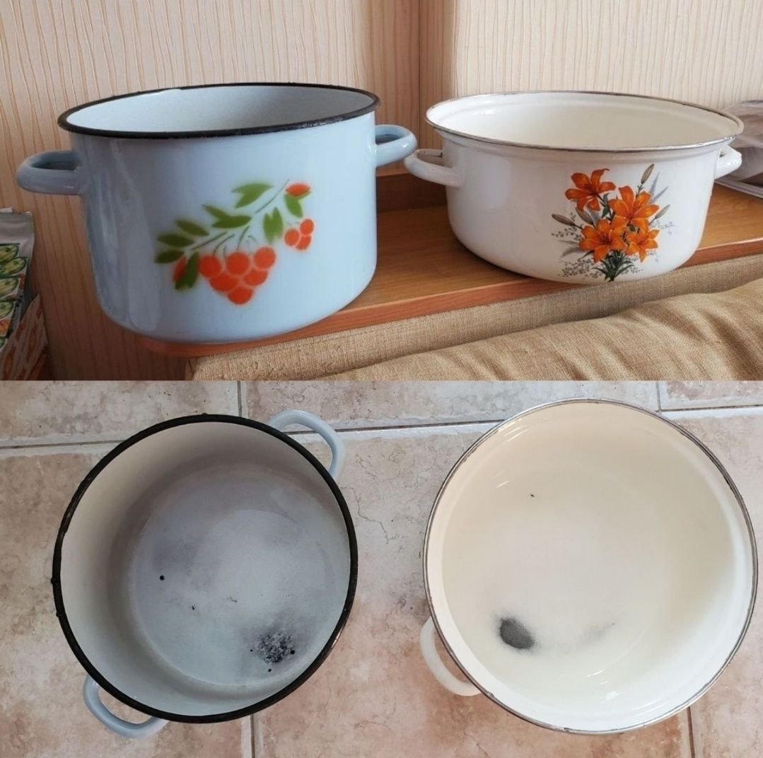 Посуд радянський. Ссср. Петельні кастрюлі, миски, судочки.