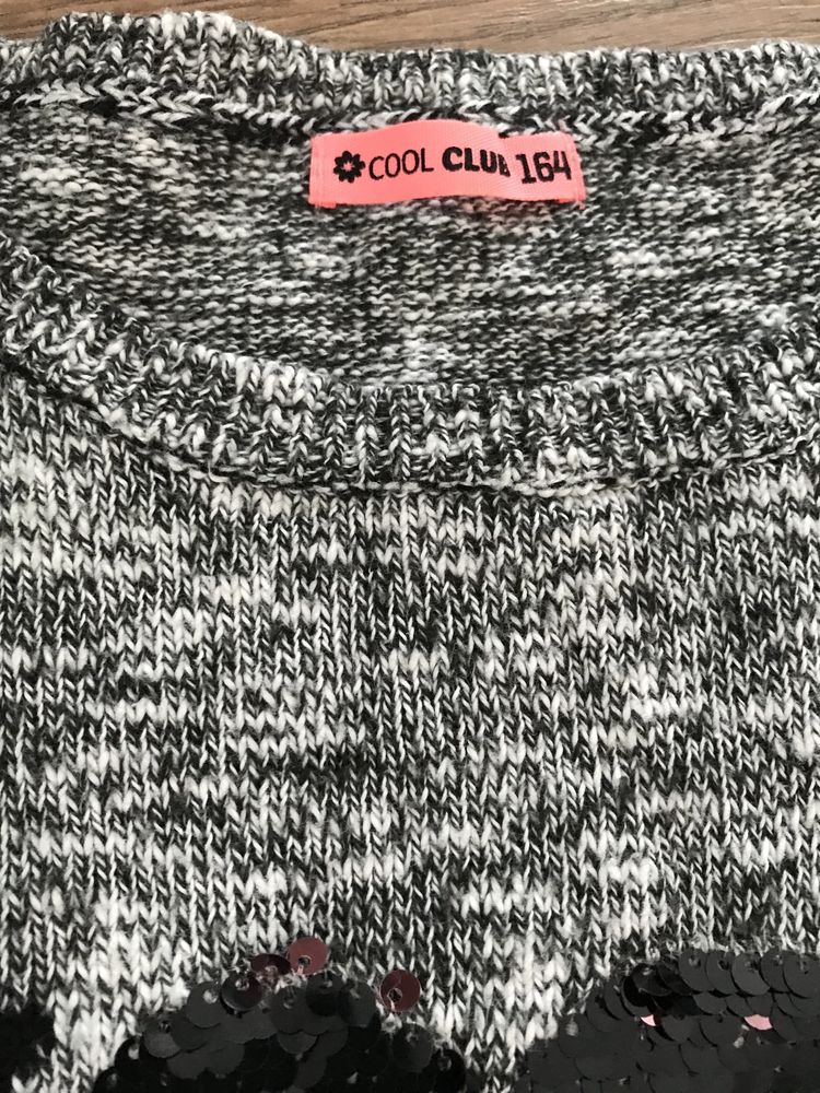 Sweter dziewczecy cool club Smyk r.164, przekładane cekiny